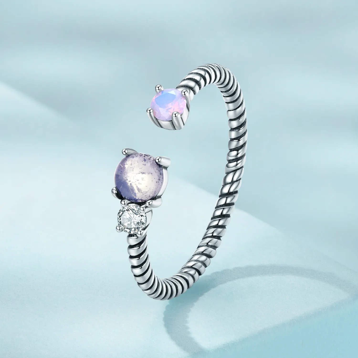 Pandora Style Gem Twist Open Ring - SCR839