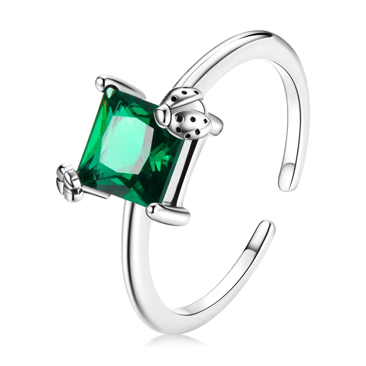 Pandora Style Green Zirconium Open Ring - SCR754