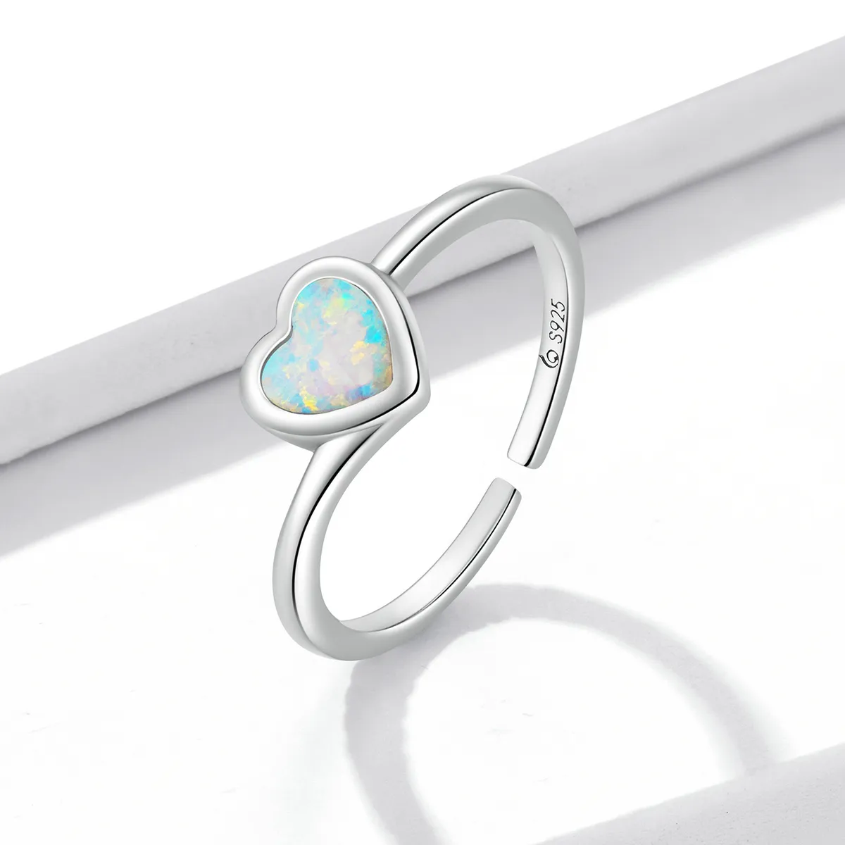 Pandora Style Opal Love Open Ring - BSR234