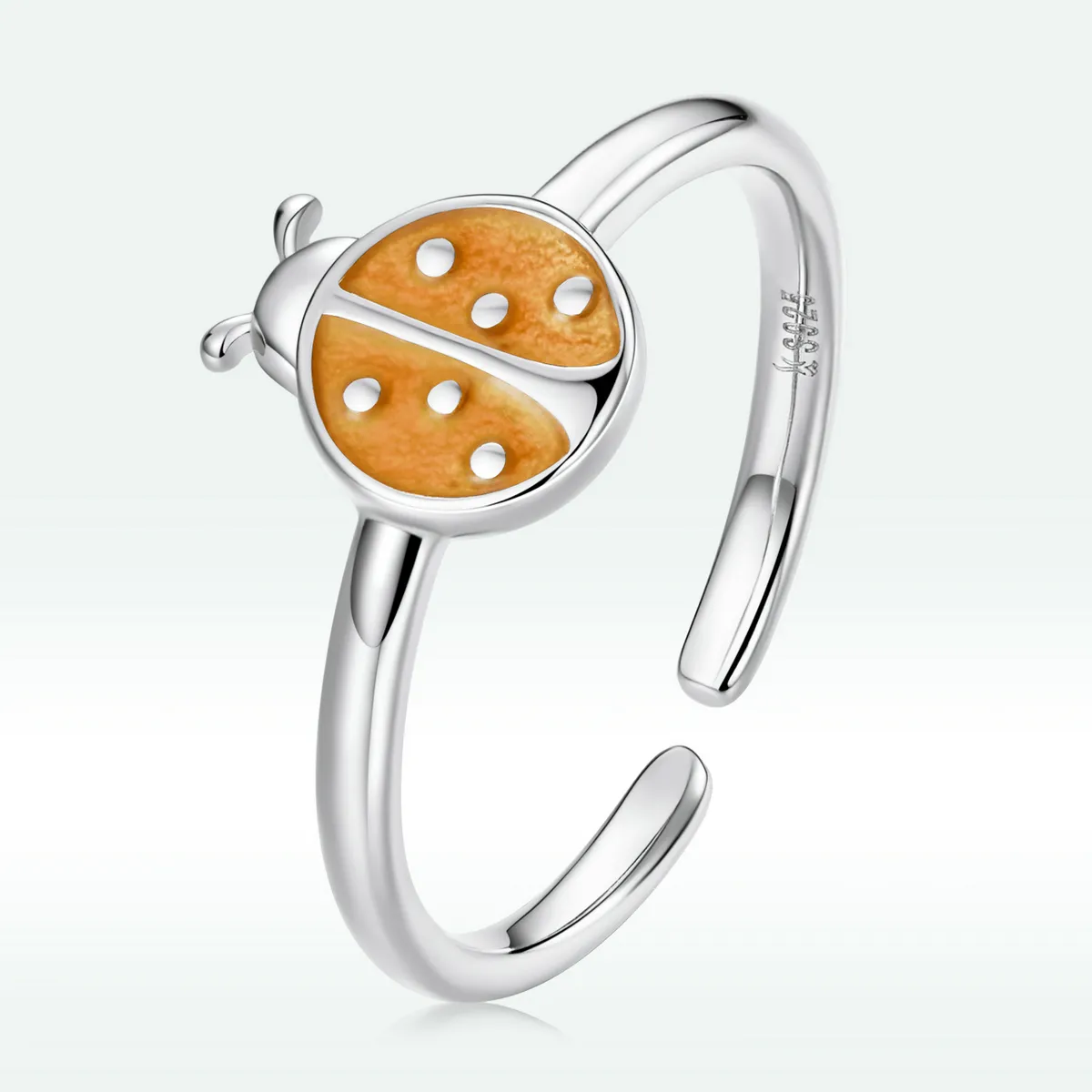 Pandora Style Orange Ladybug Åpen Ring - SCR774