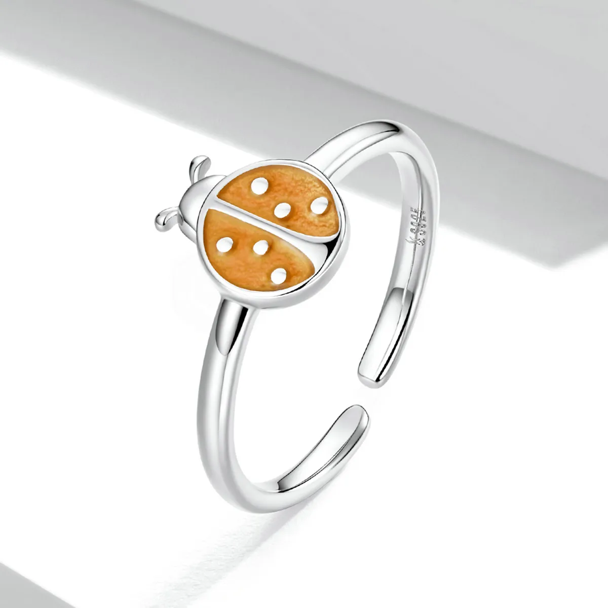 Pandora Style Orange Ladybug Åpen Ring - SCR774