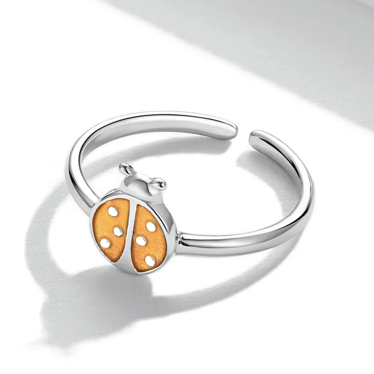 Pandora Style Orange Ladybug Open Ring - SCR774