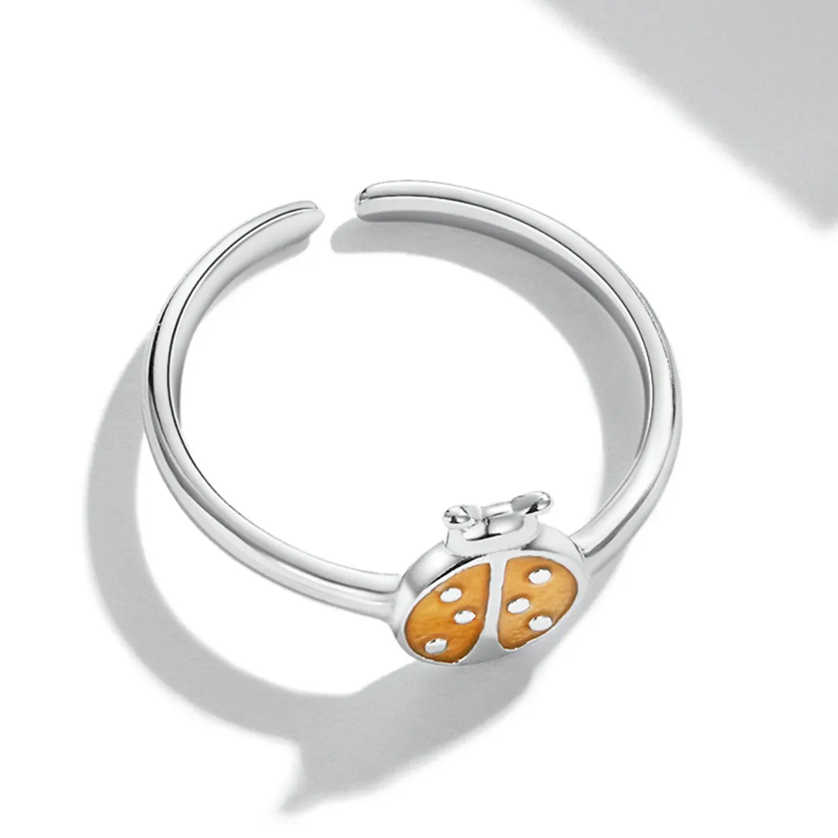 Pandora Style Orange Ladybug Åpen Ring - SCR774