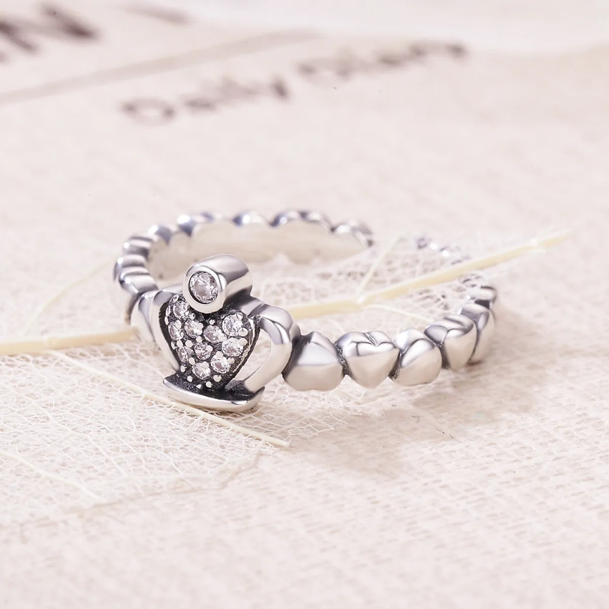 Pandora Style Queen Laurel Wreath Åpen Ring - VSR142