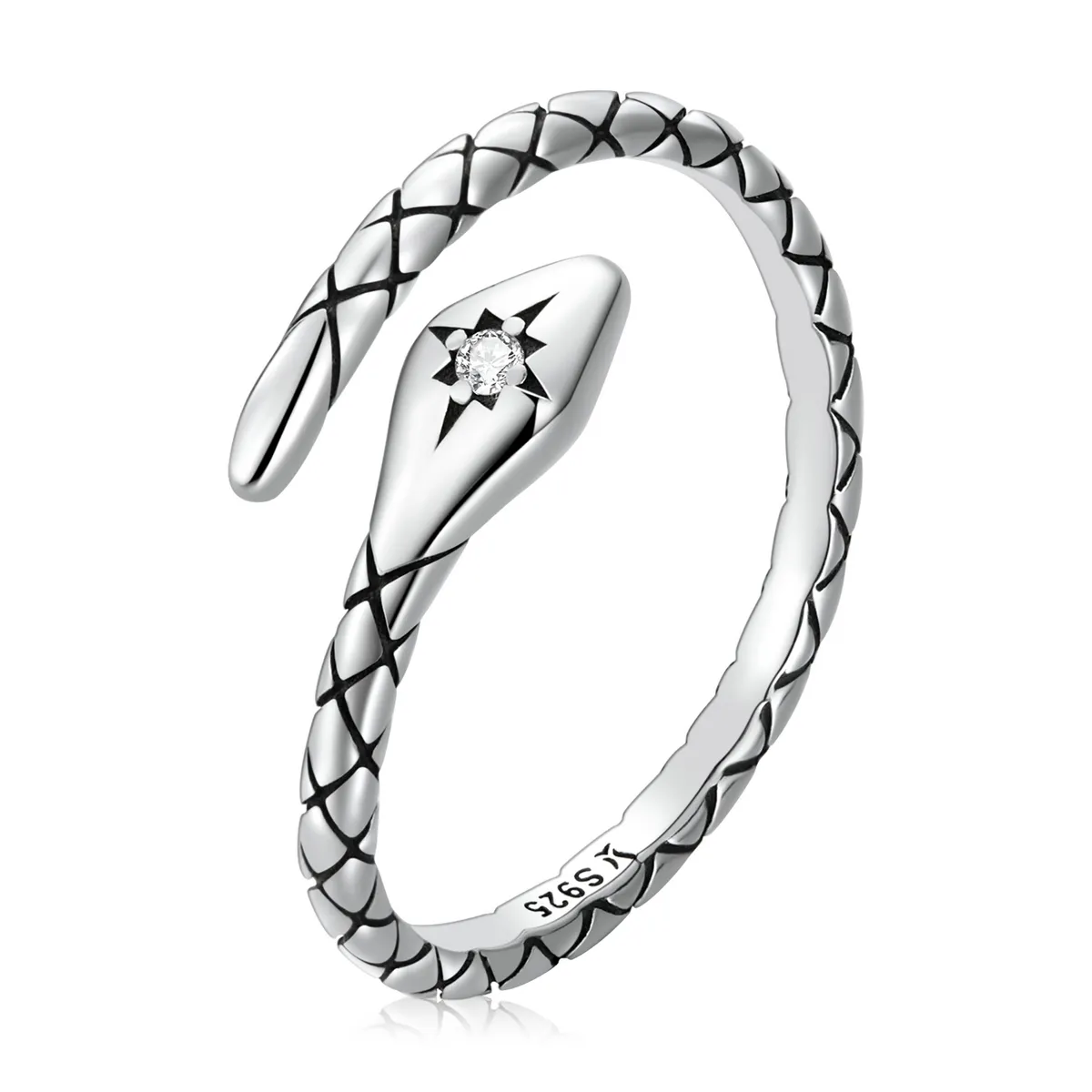 pandora style retro spirit snake open ring scr798