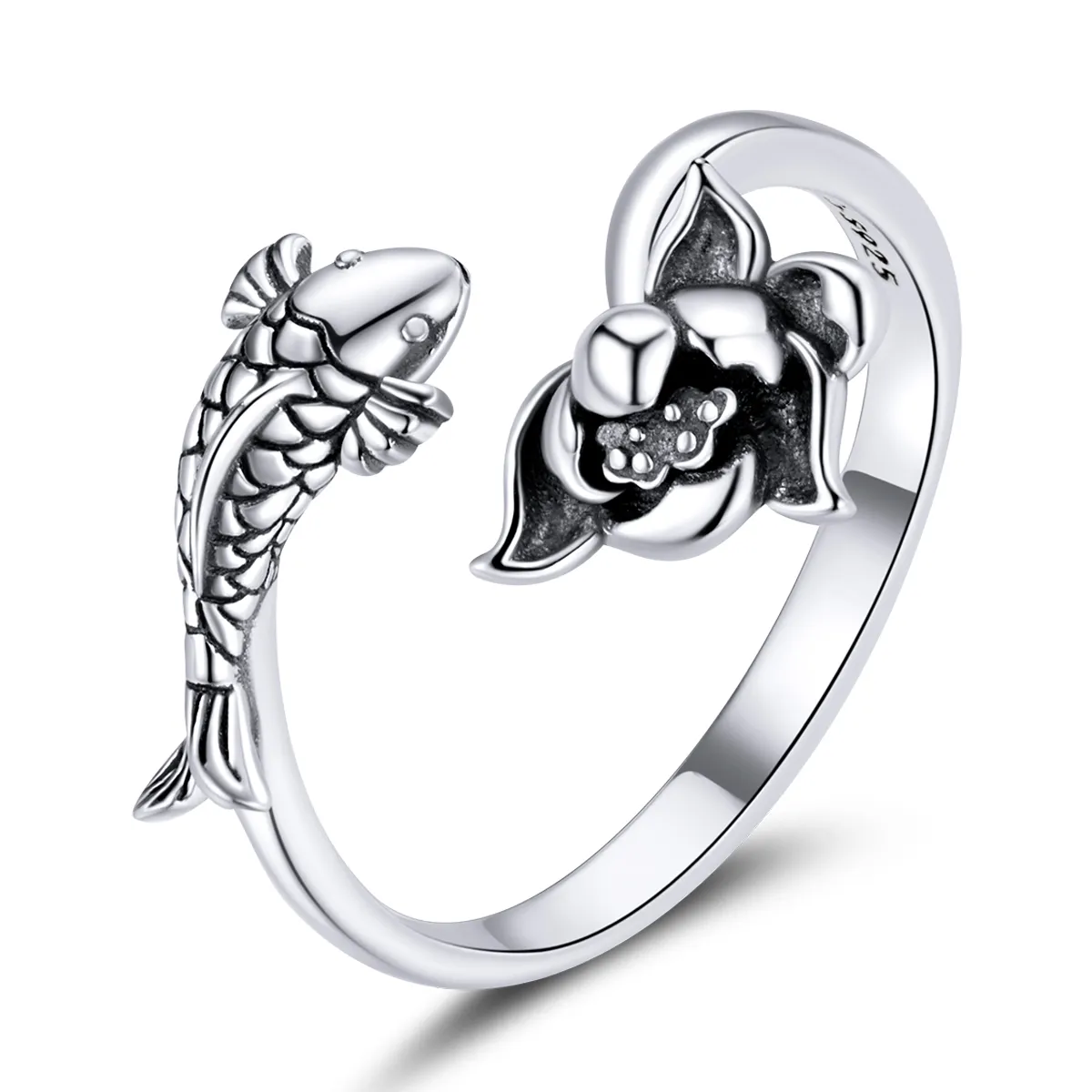 Pandora Style Ruffled Koi Open Ring - BSR201