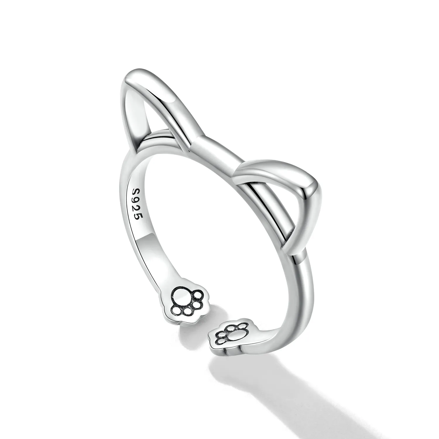 Pandora Style Simple Cat Open Ring - SCR832