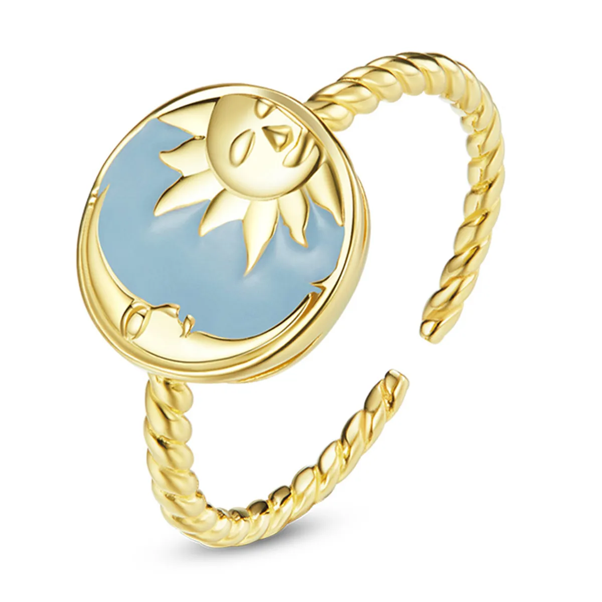 Pandora Style Sun and Moon Shine Together Åpen ring - SCR732