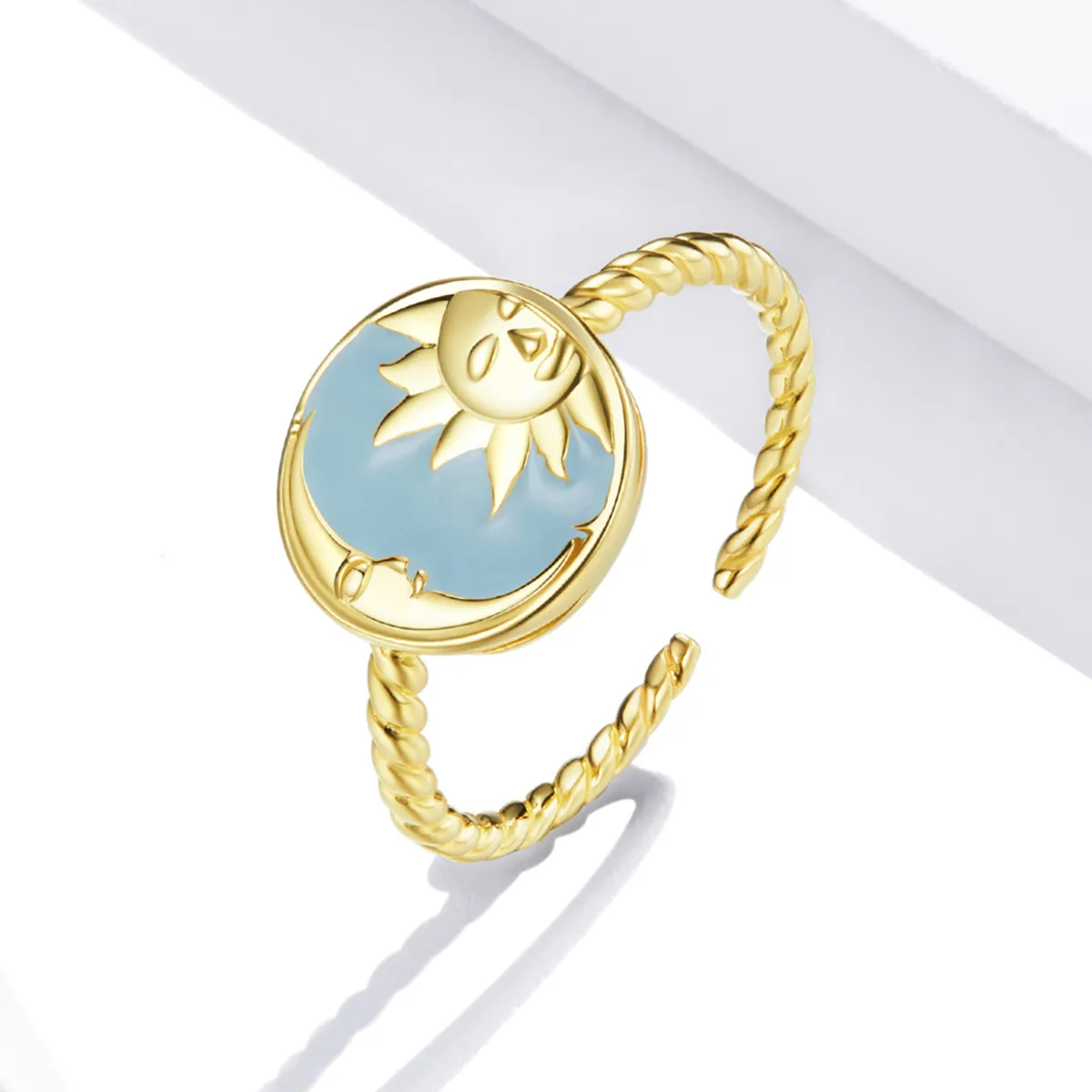 Pandora Style Sun and Moon Shine Together Åpen ring - SCR732