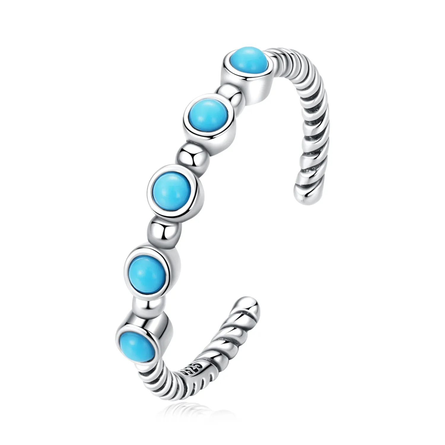 pandora style turkis twist open ring scr823