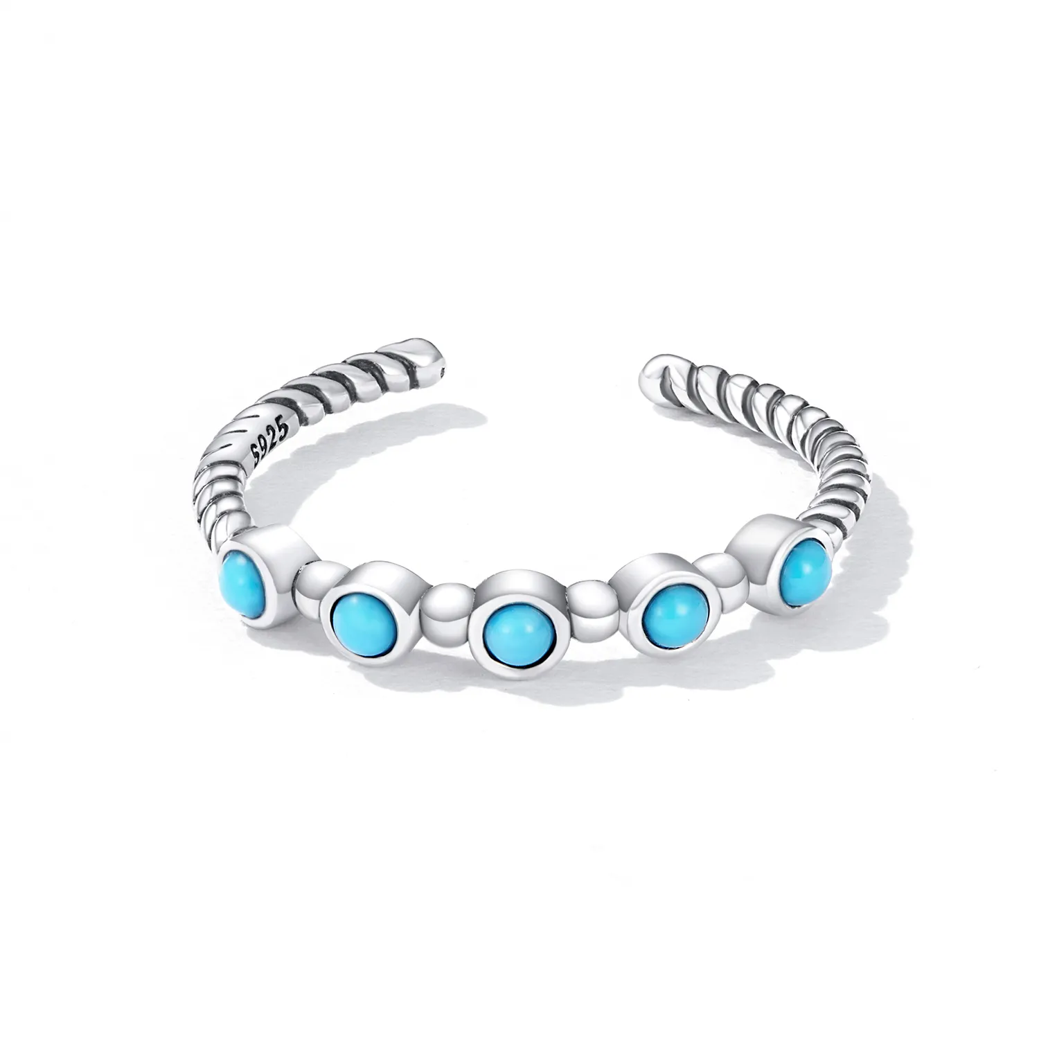 Pandora Style Turkis Twist Open Ring - SCR823