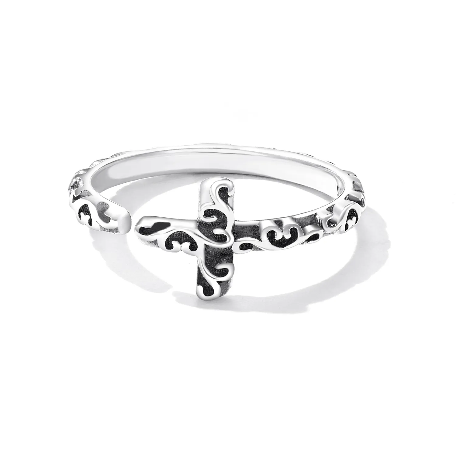 Pandora Style Vintage Cross Open Ring - VSR162