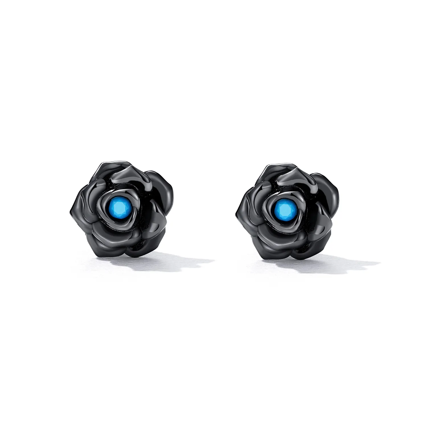 Pandora Style Black Rose Stud øredobber - SCE1401