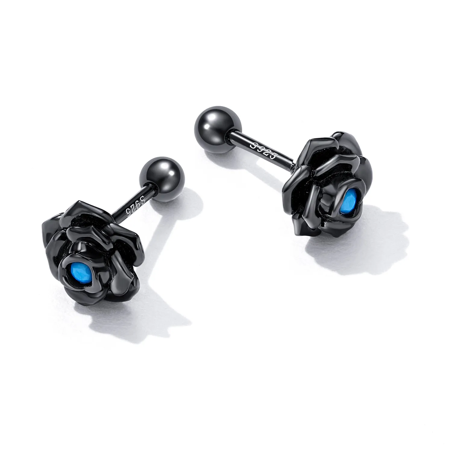 Pandora Style Black Rose Stud øredobber - SCE1401