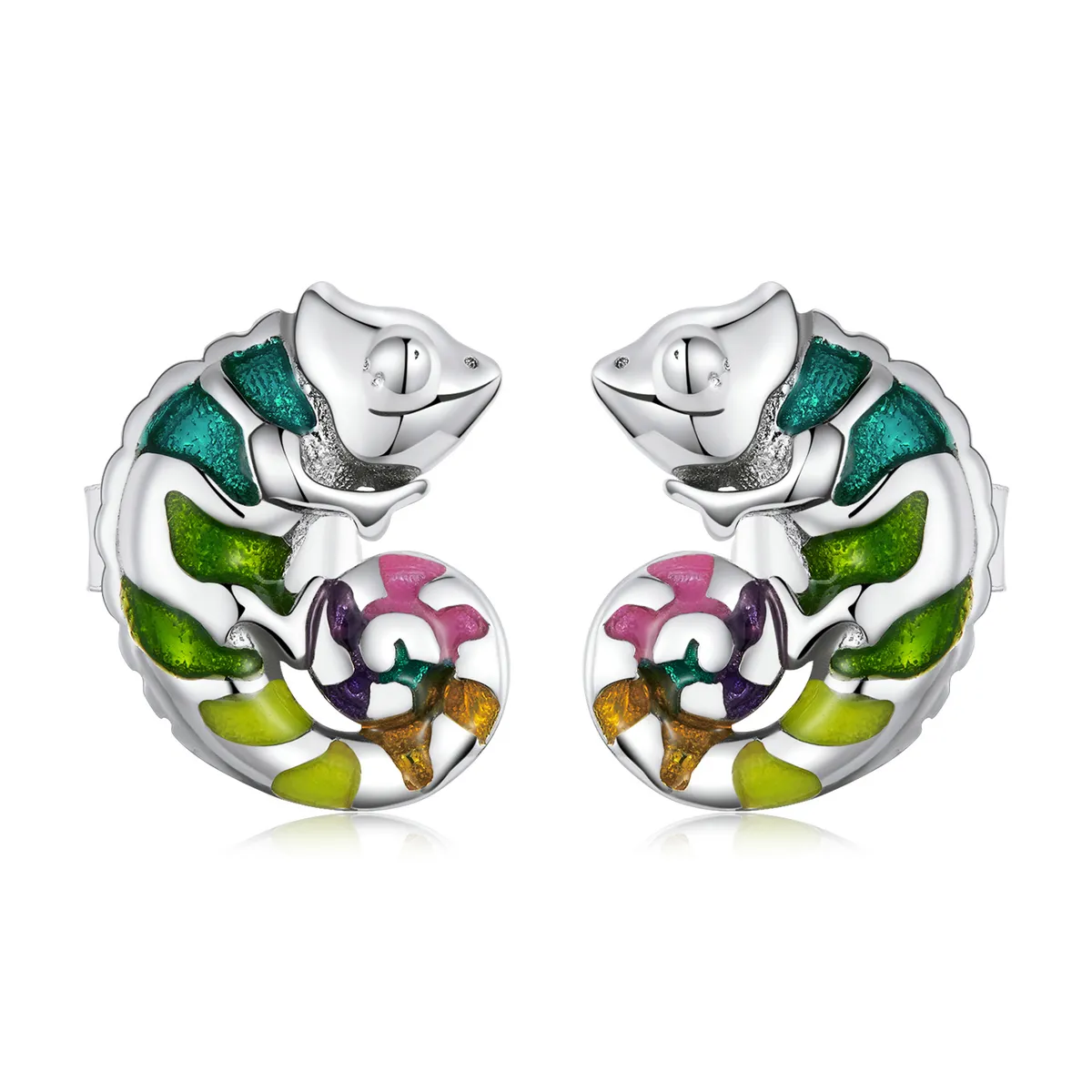 pandora style chameleon stud øredobber bse587