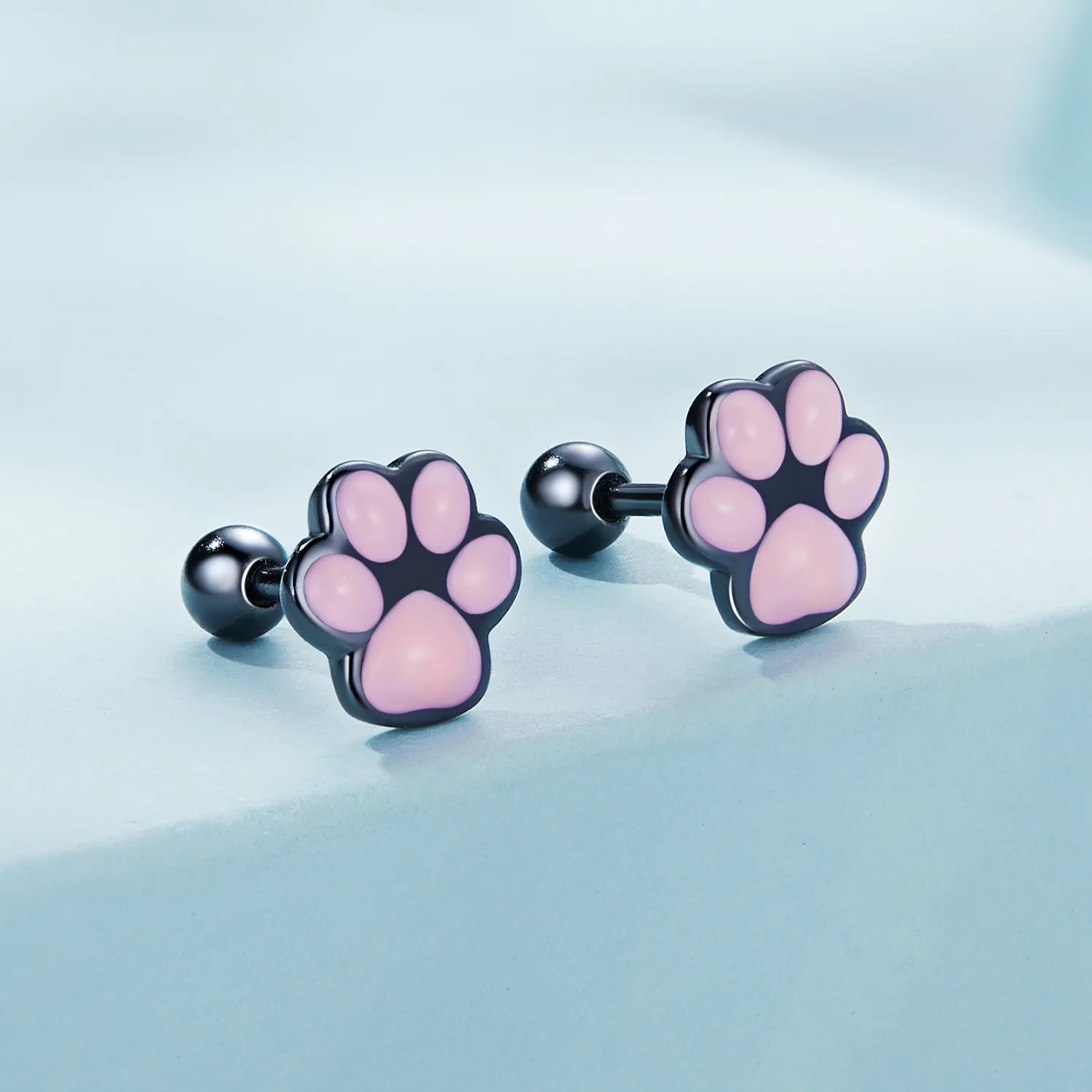 Pandora Style Cute Cat Paw Stud øredobber - SCE1516