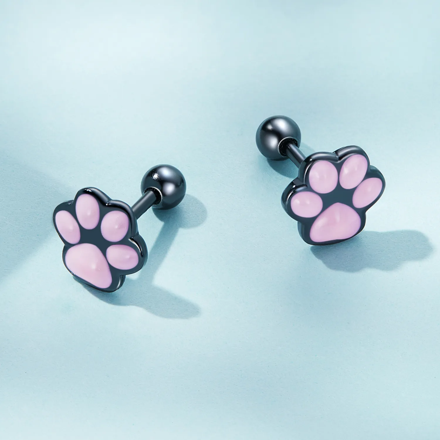 Pandora Style Cute Cat Paw Stud øredobber - SCE1516