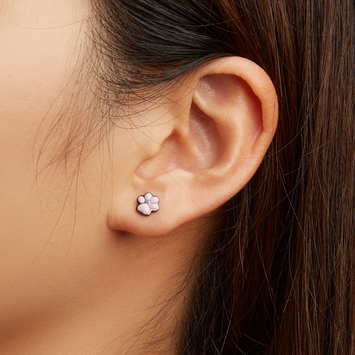 Pandora Style Cute Cat Paw Stud øredobber - SCE1516