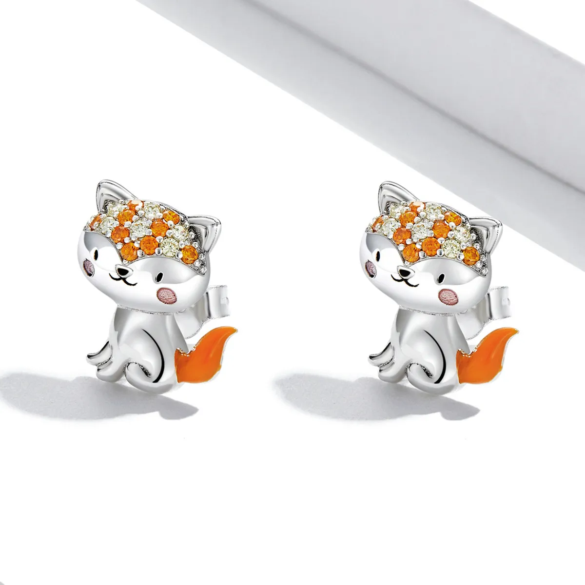 Pandora Style Cute Fox Stud øredobber - SCE1373