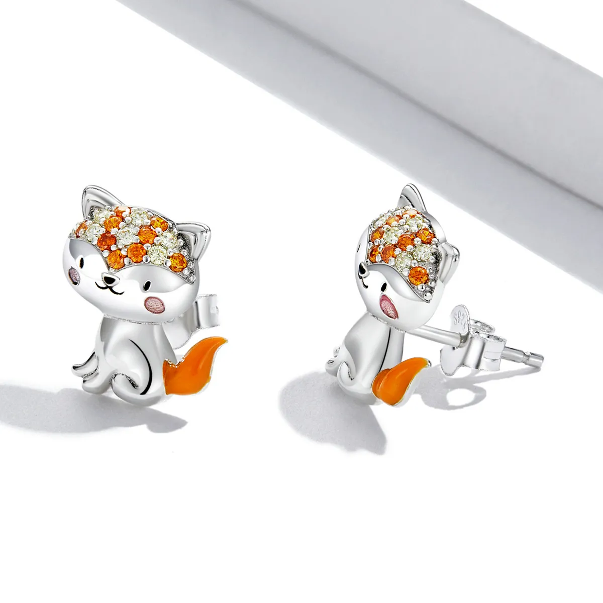 Pandora Style Cute Fox Stud øredobber - SCE1373