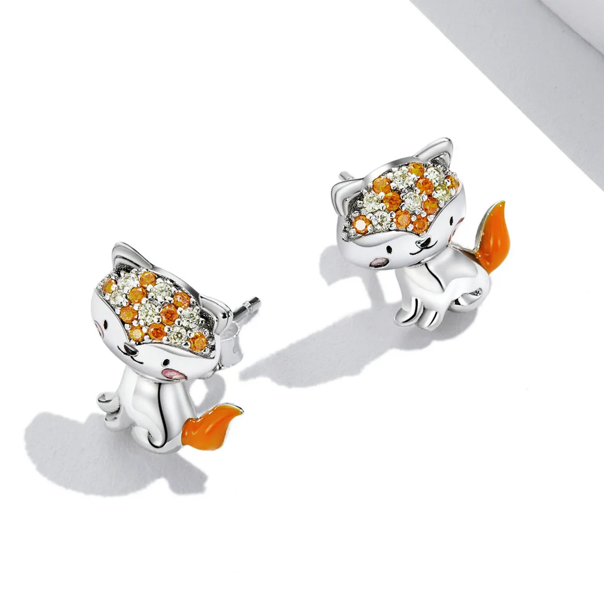 Pandora Style Cute Fox Stud øredobber - SCE1373