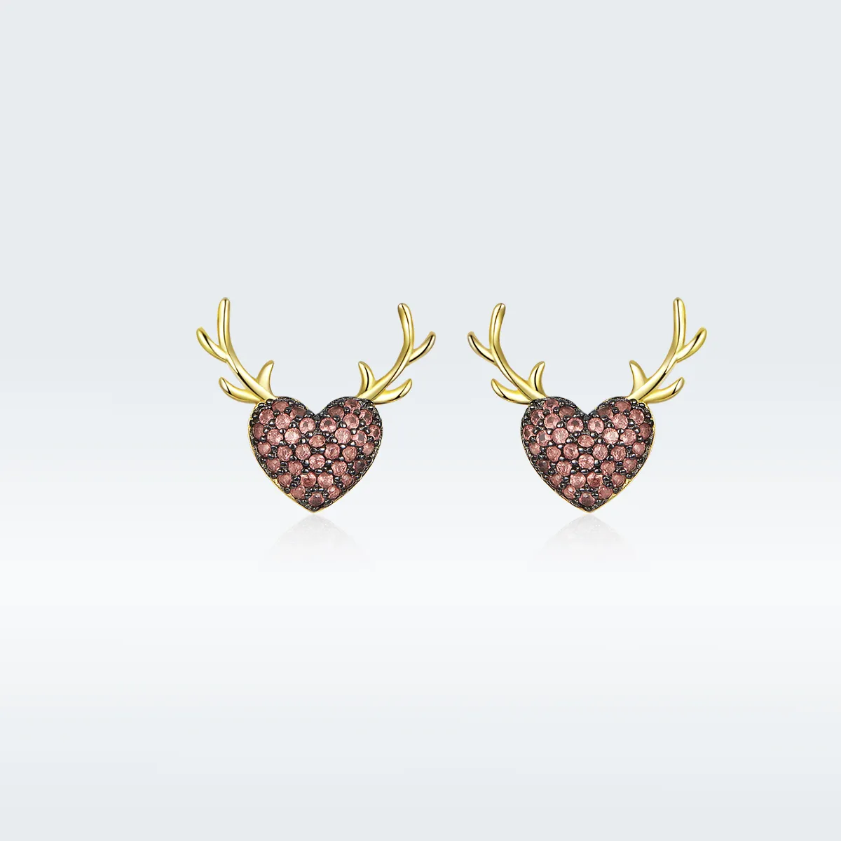 pandora style deer love stud øredobber bse313