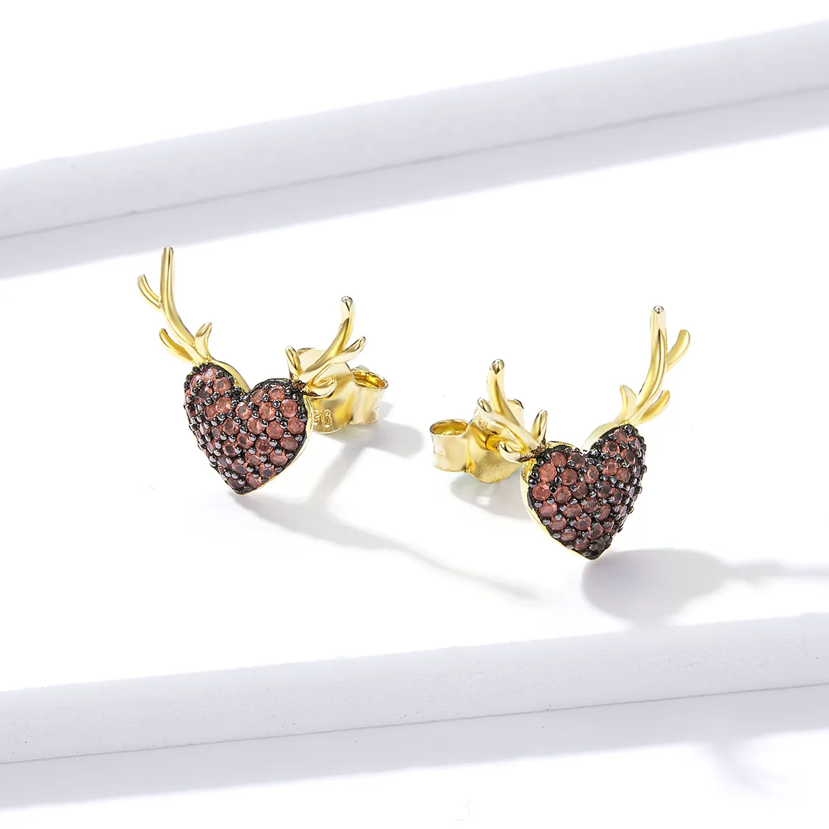 Pandora Style Deer Love Stud øredobber - BSE313