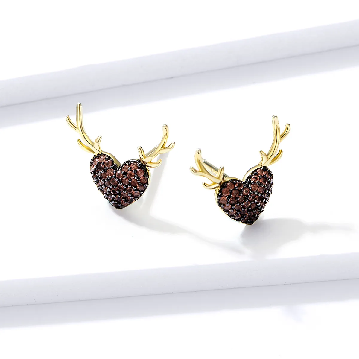 Pandora Style Deer Love Stud øredobber - BSE313