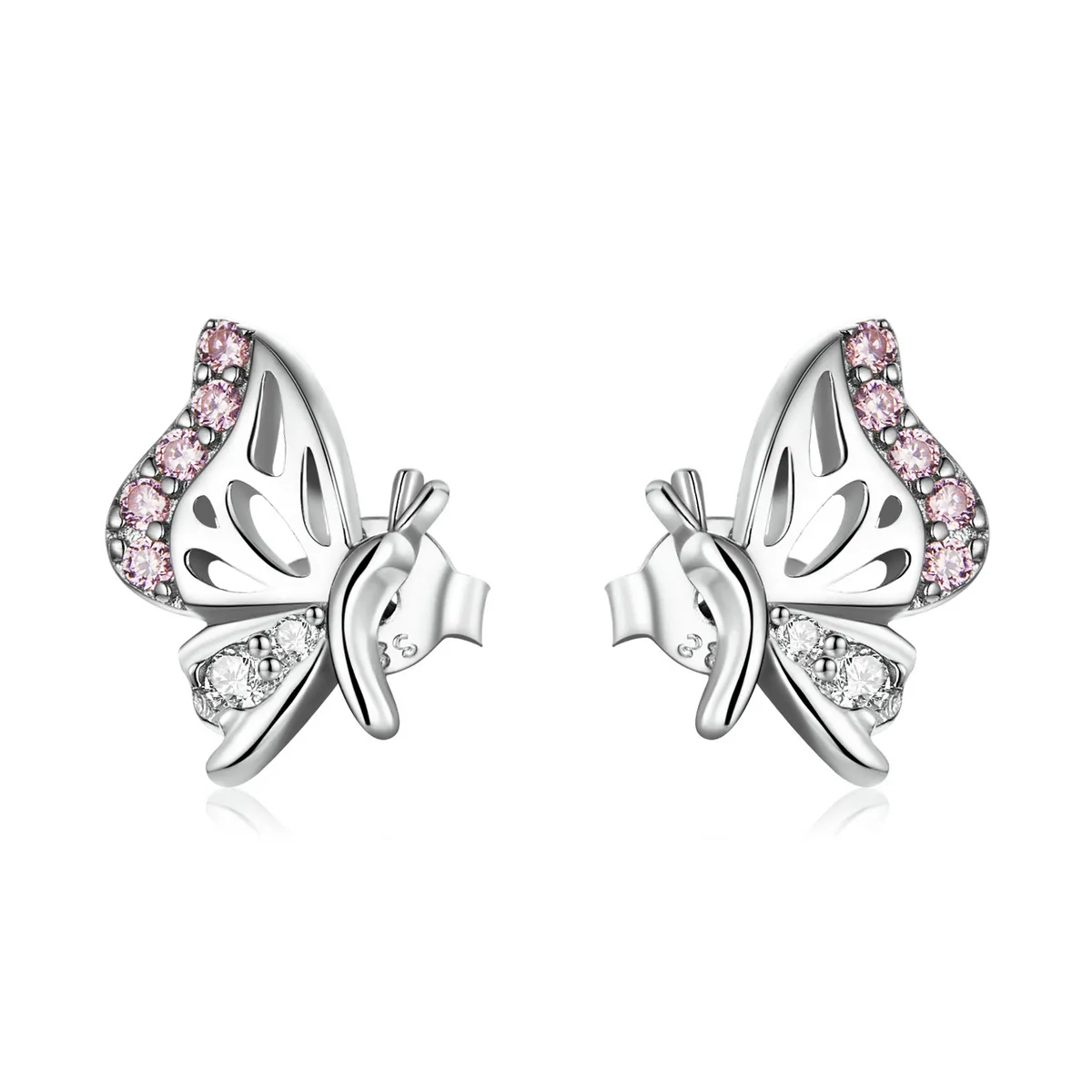 Pandora Style Delicate Butterfly Stud øredobber - BSE574