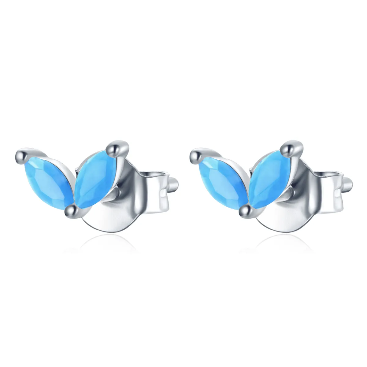 Pandora Style Delicate Butterfly Stud øredobber - SCE1240-BU