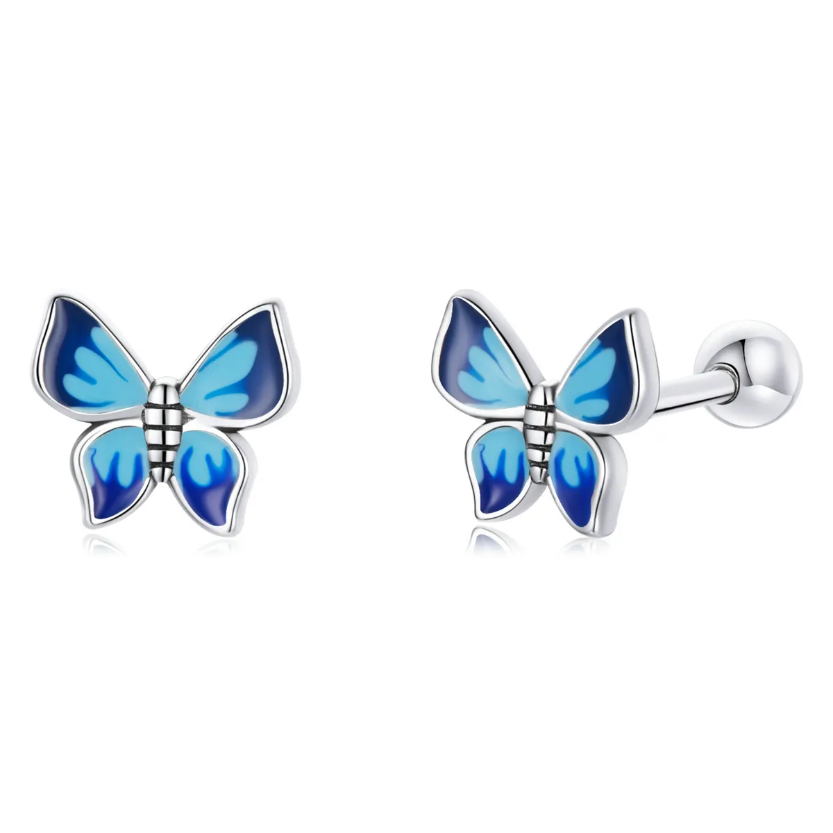 Pandora Style Delicate Butterfly Stud Earrings - SCE1285