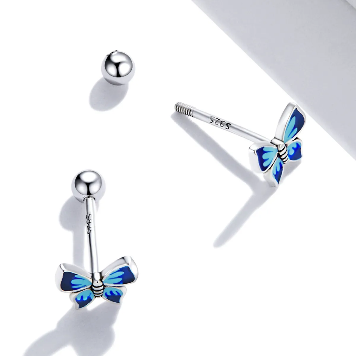 Pandora Style Delicate Butterfly Stud øredobber - SCE1285