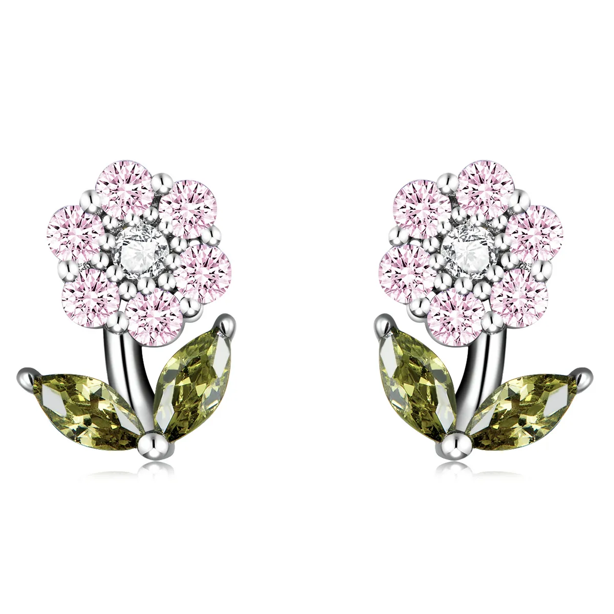 Pandora Style Delicate Flowers Stud øredobber - BSE592-PK