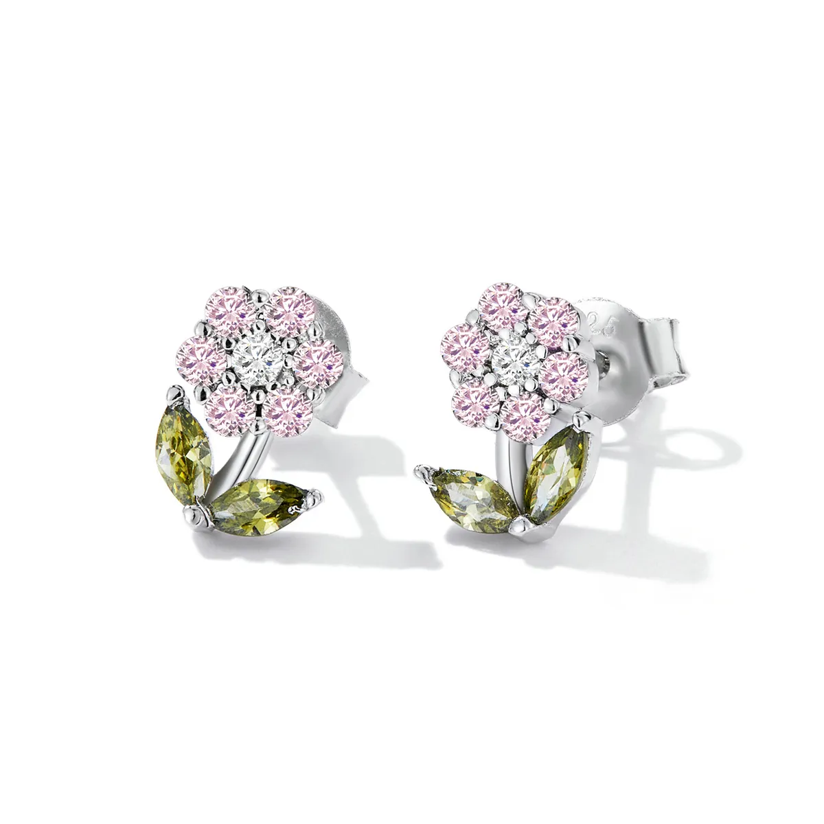 Pandora Style Delicate Flowers Stud øredobber - BSE592-PK