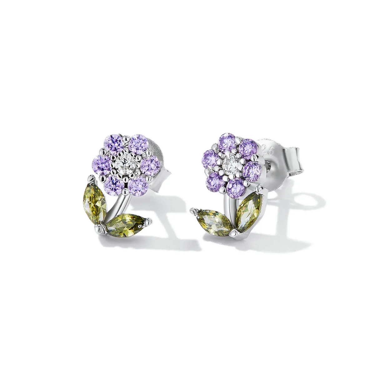 Pandora Style Delicate Flowers Stud øredobber - BSE592-VT