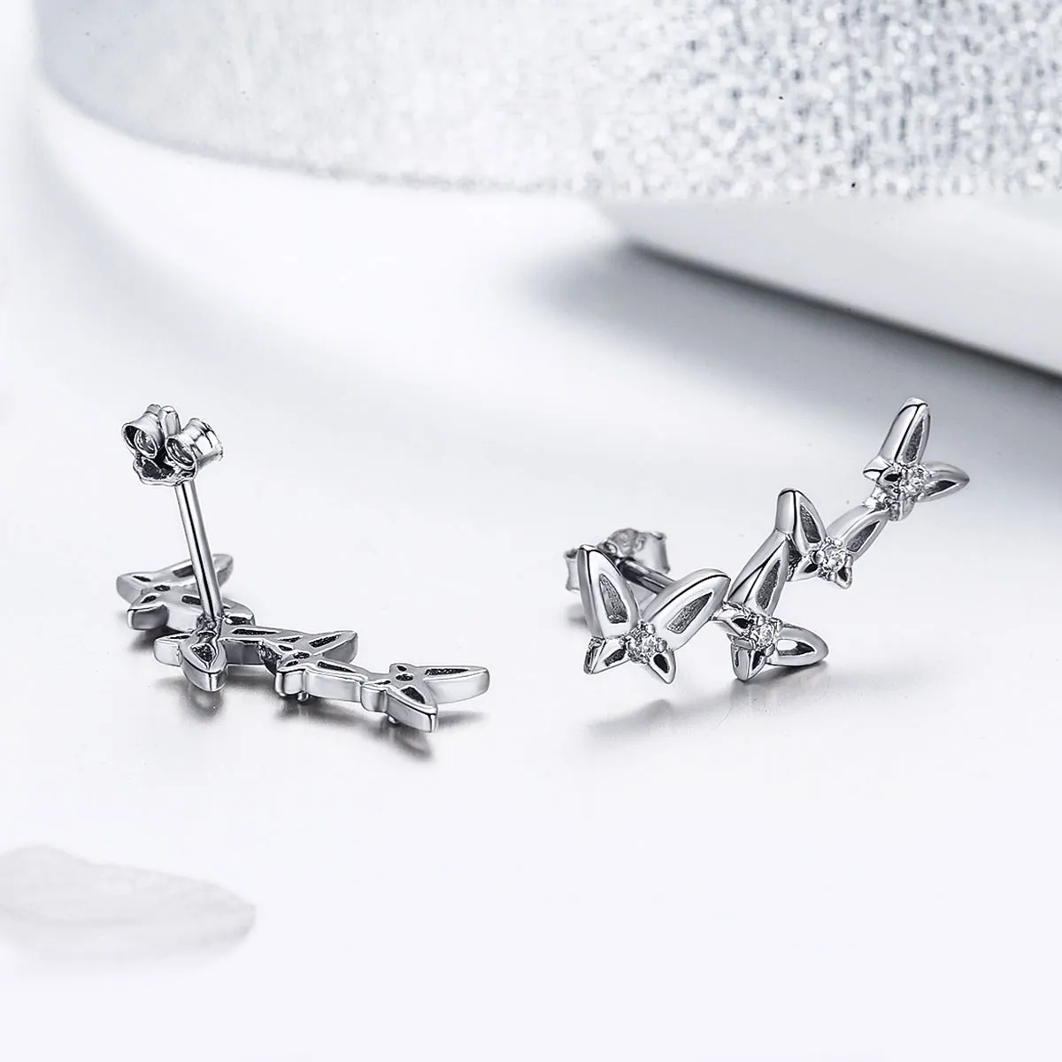 Pandora Style Elegant Butterfly Dance Stud øredobber - BSE056