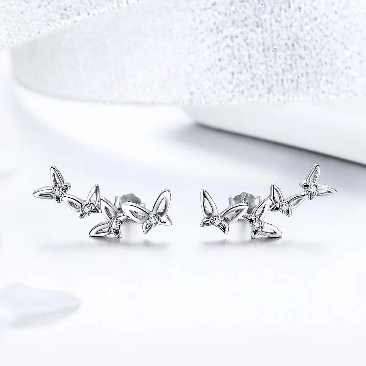 Pandora Style Elegant Butterfly Dance Stud øredobber - BSE056