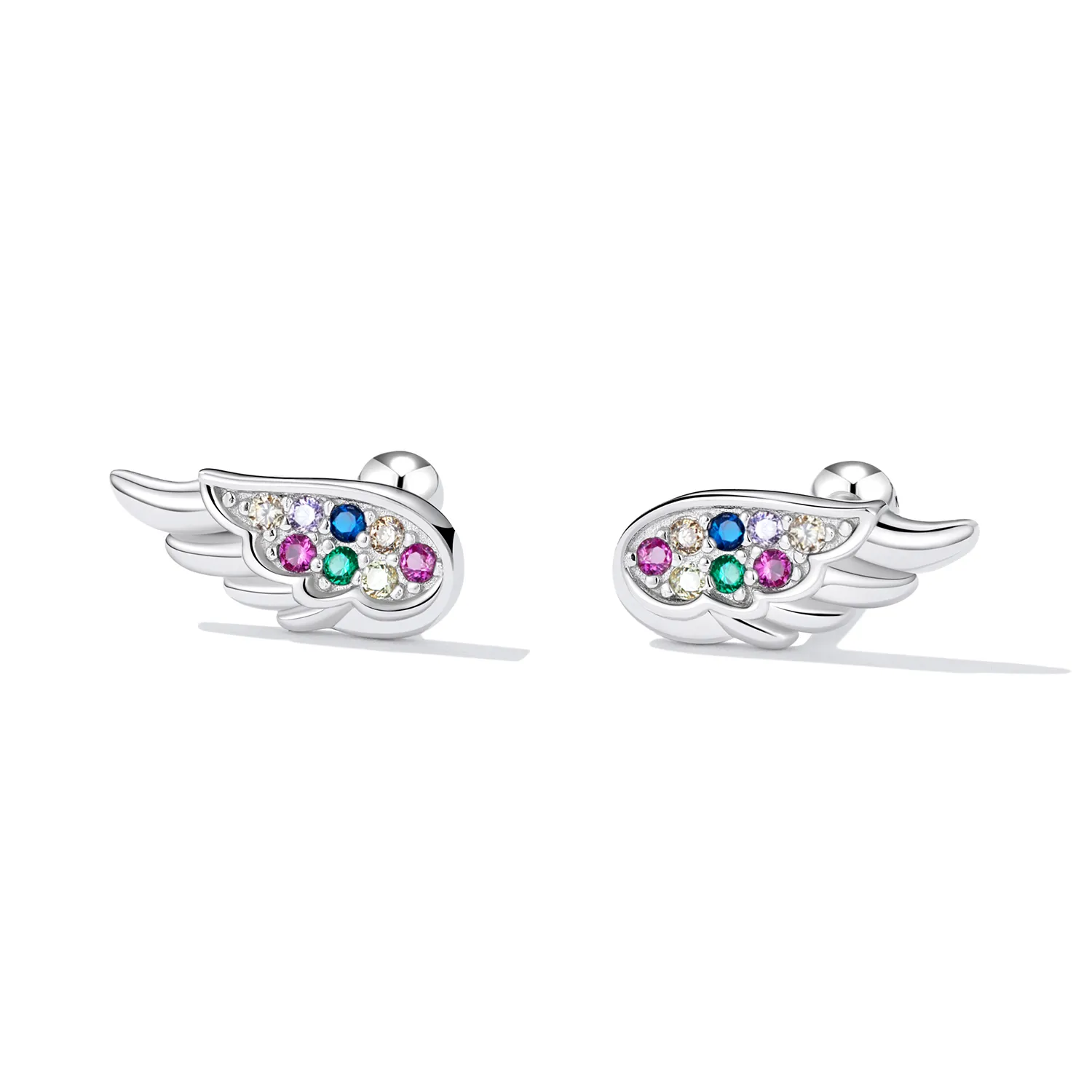 Pandora Style Fargerike Zirconium Wings Stud øredobber - SCE1397