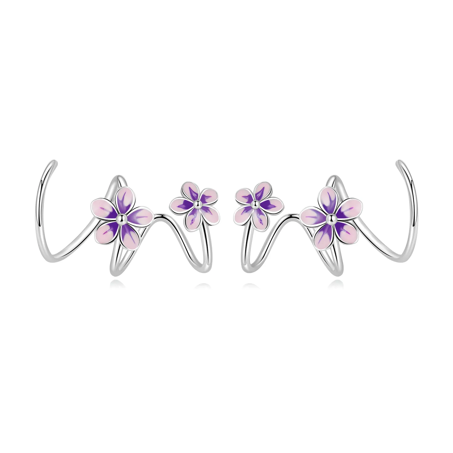 pandora style flowers stud øredobber sce1462