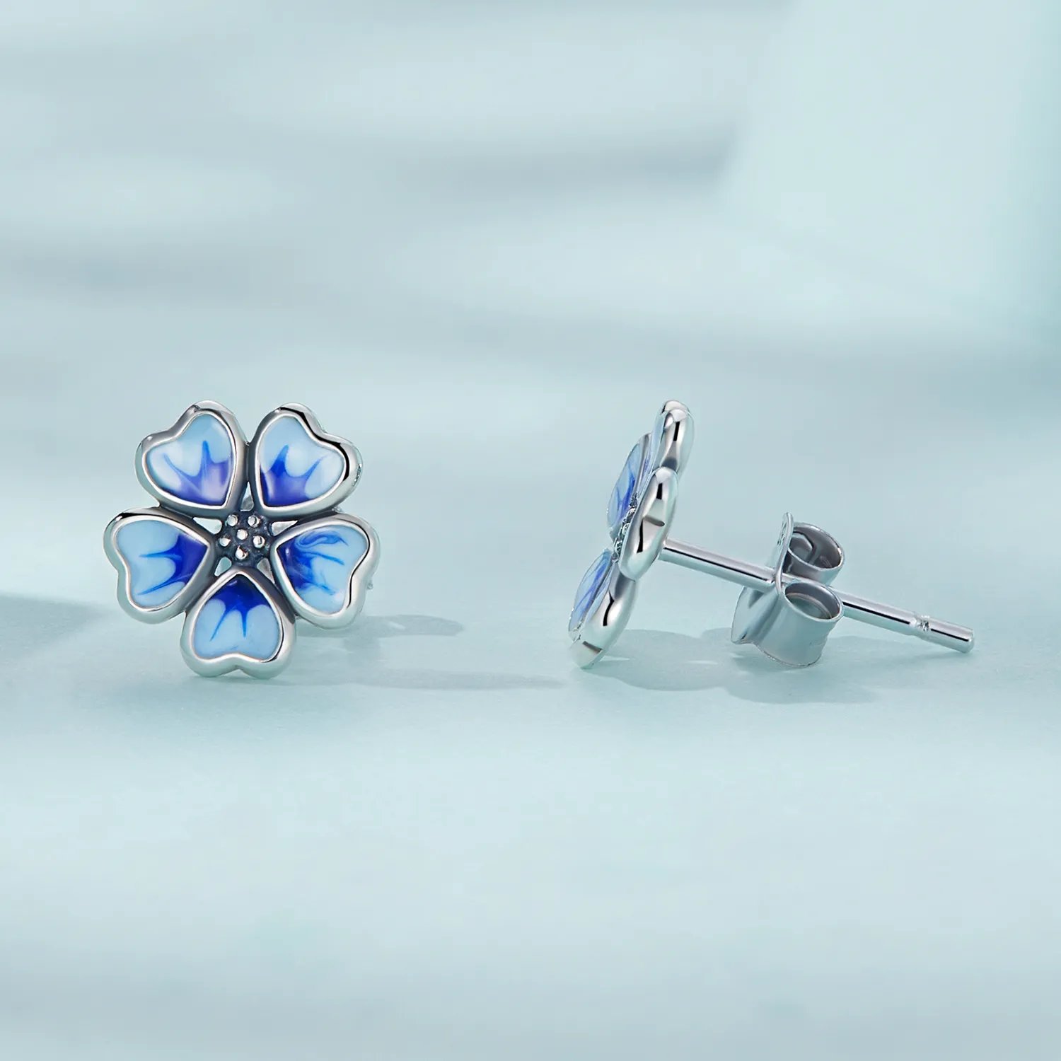 Pandora Style Flowers Stud Earrings - SCE1513