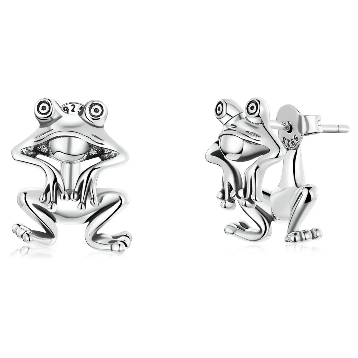 pandora style funny frog stud øredobber sce1324