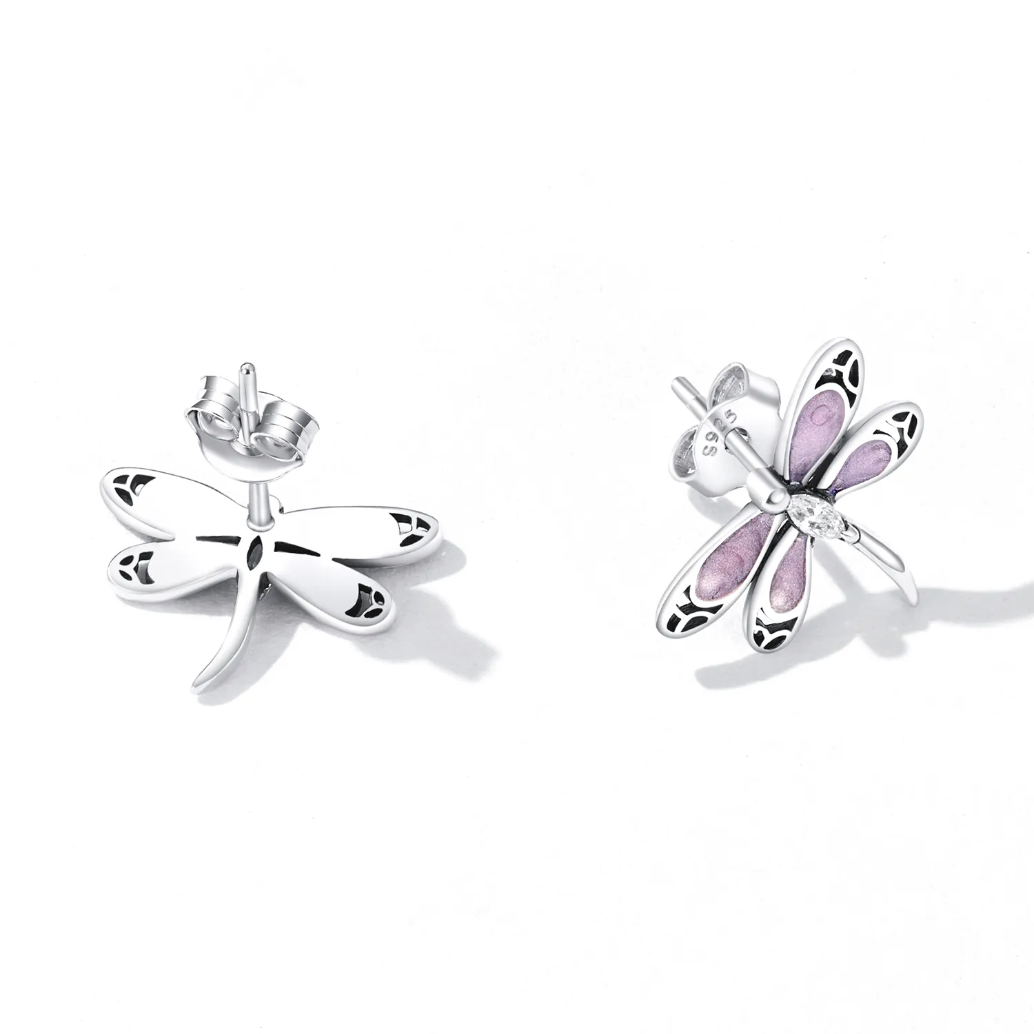 Pandora Style Girl Pink Dragonfly ørepynt - SCE1414