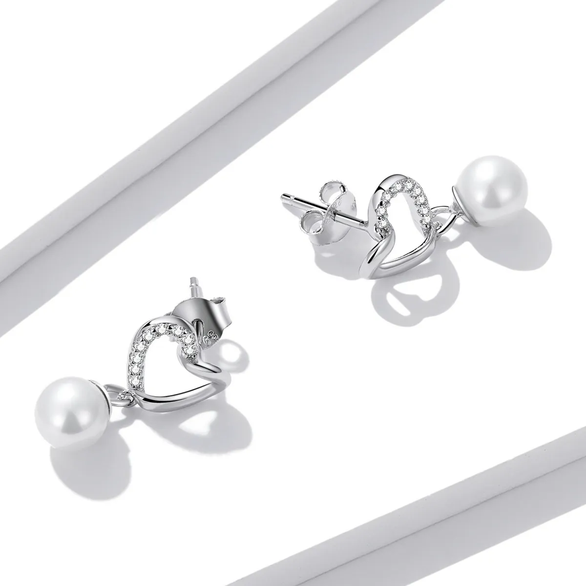 Pandora Style Love Shell Beads-Elegante øredobber - BSE552