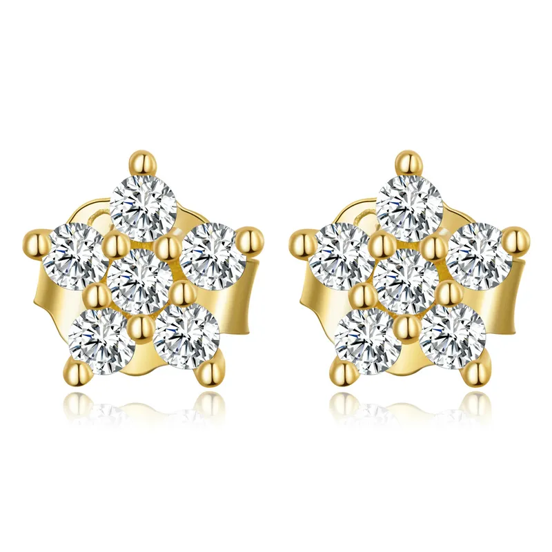 Pandora Style Mini Flower Stud øredobber - BSE598-B