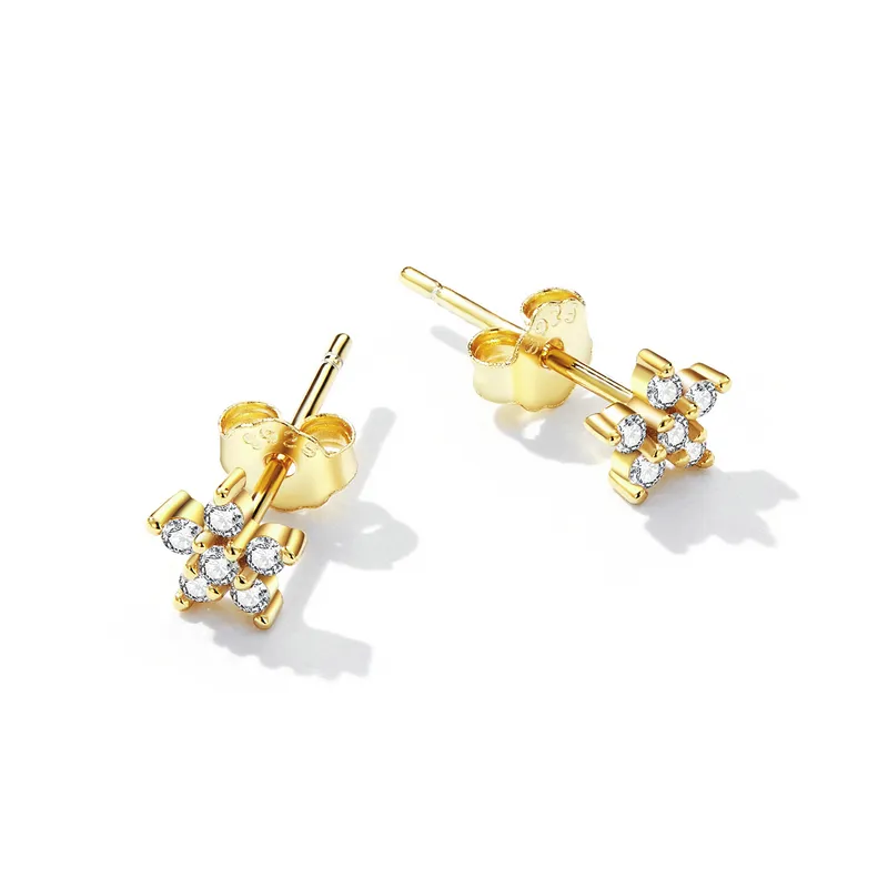 Pandora Style Mini Flower Stud øredobber - BSE598-B