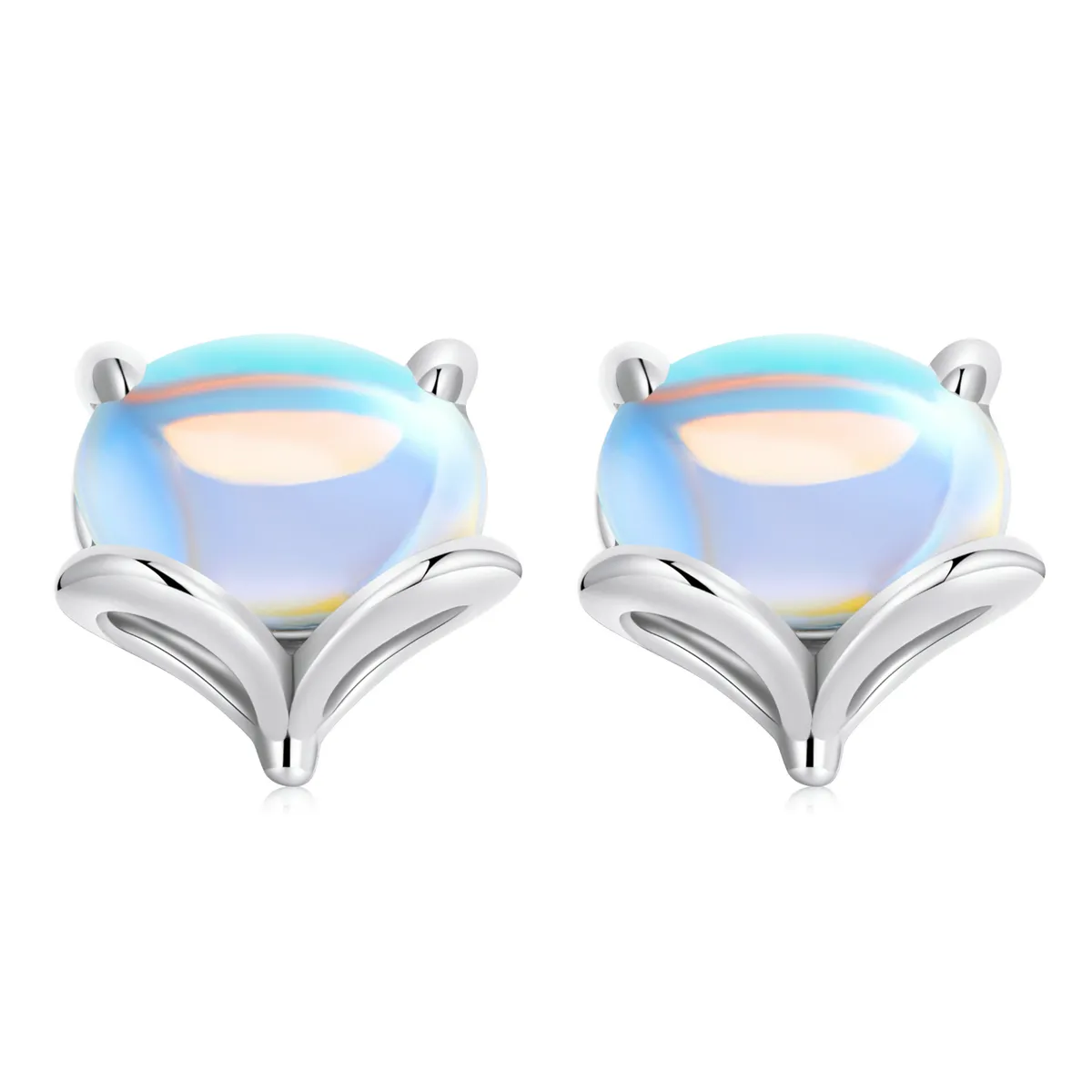 pandora style moonstone fox stud øredobber sce1386