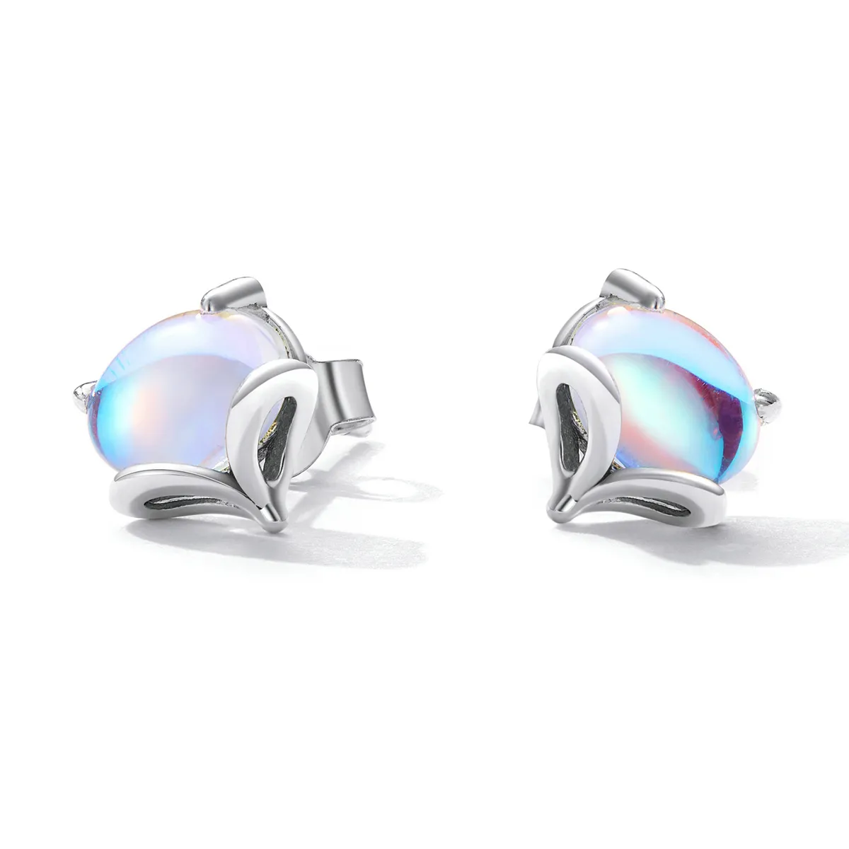 Pandora Style Moonstone Fox Stud øredobber - SCE1386