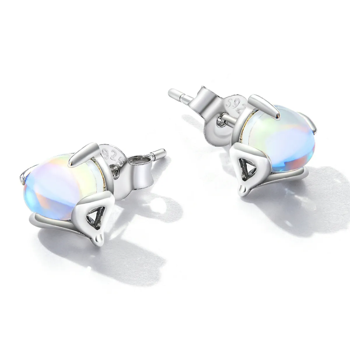 Pandora Style Moonstone Fox Stud øredobber - SCE1386