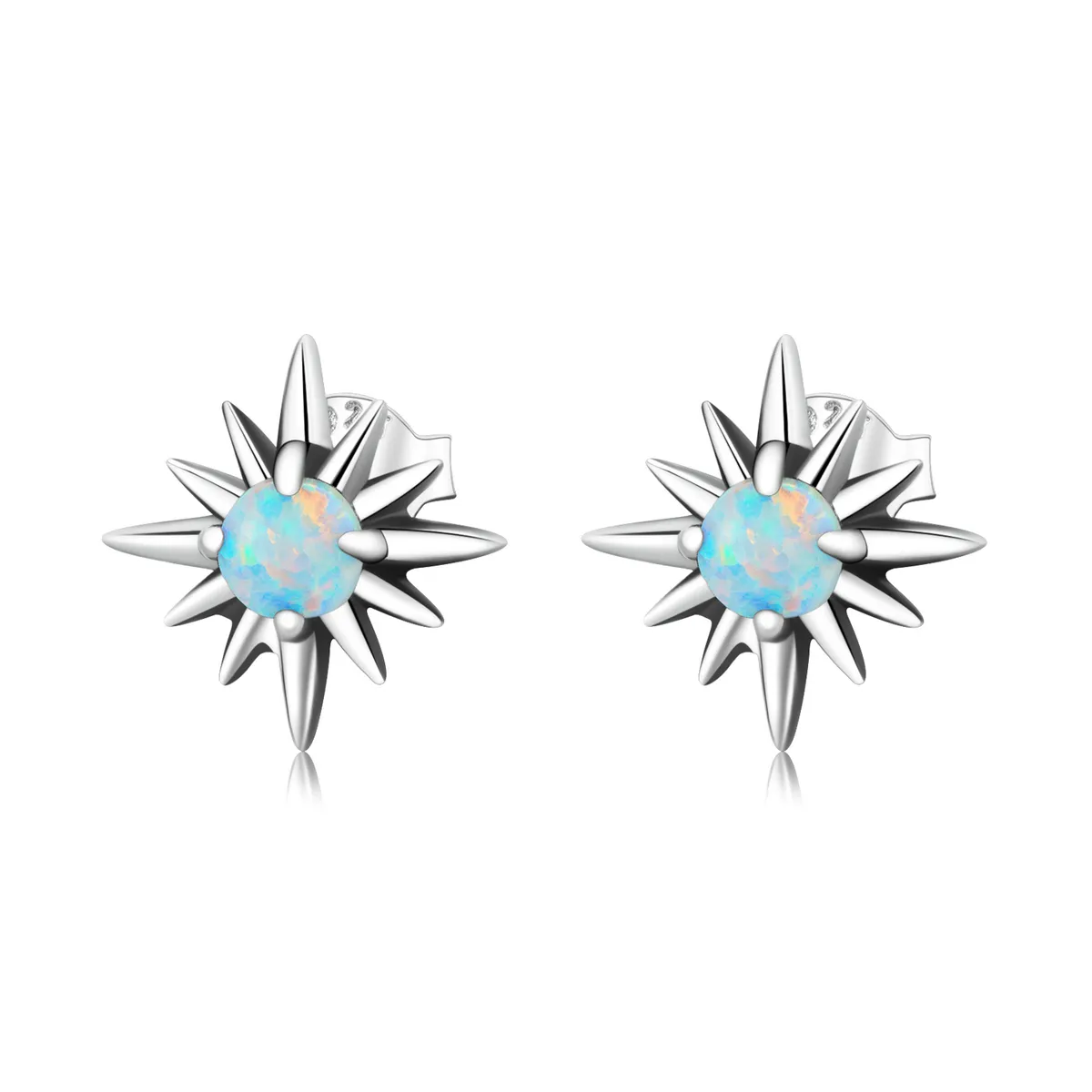 pandora style opal star stud øredobber bse581