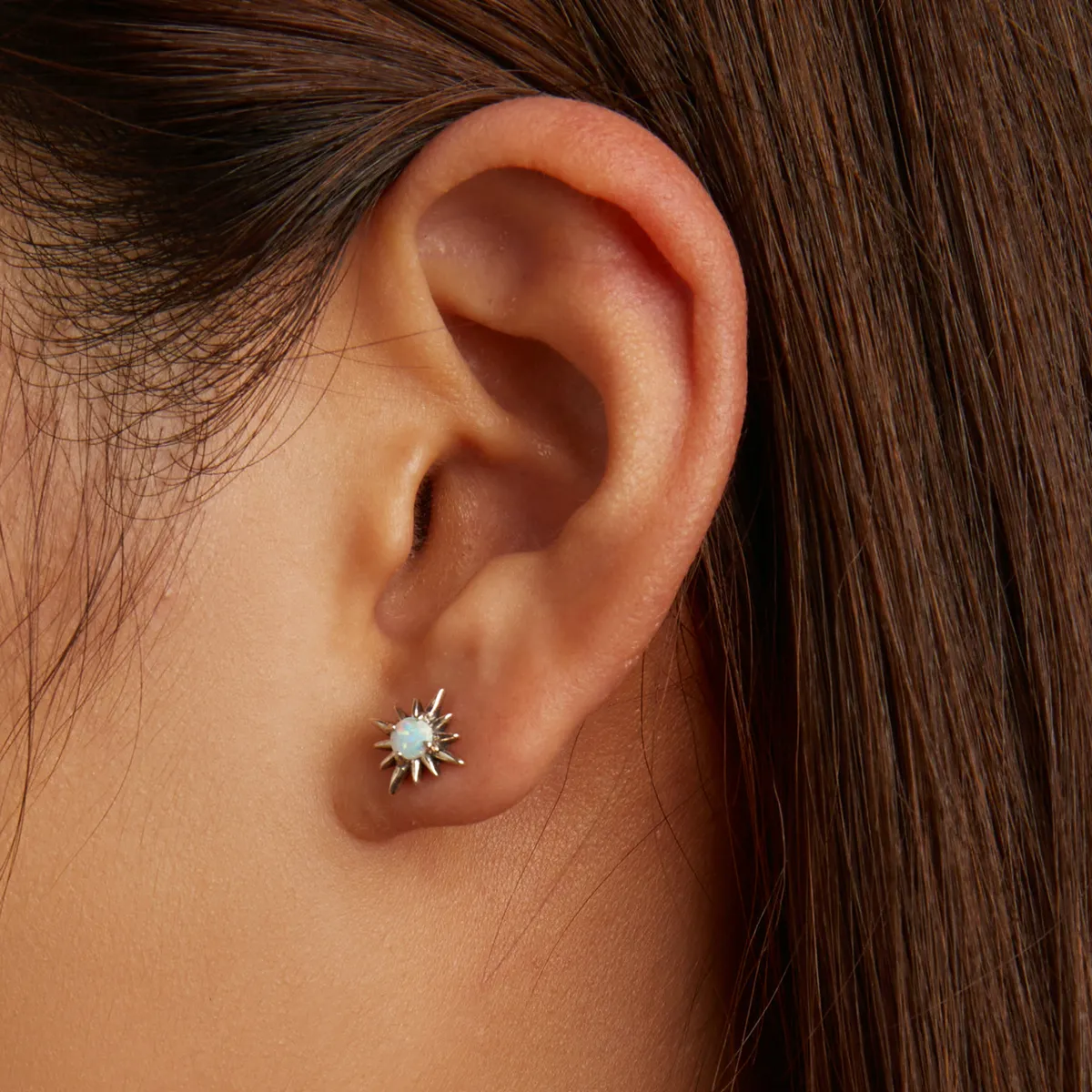 Pandora Style Opal Star Stud øredobber - BSE581